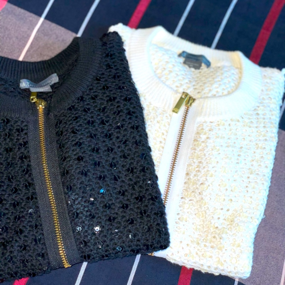 Armani Exchange full zip/short sleeve cardigan